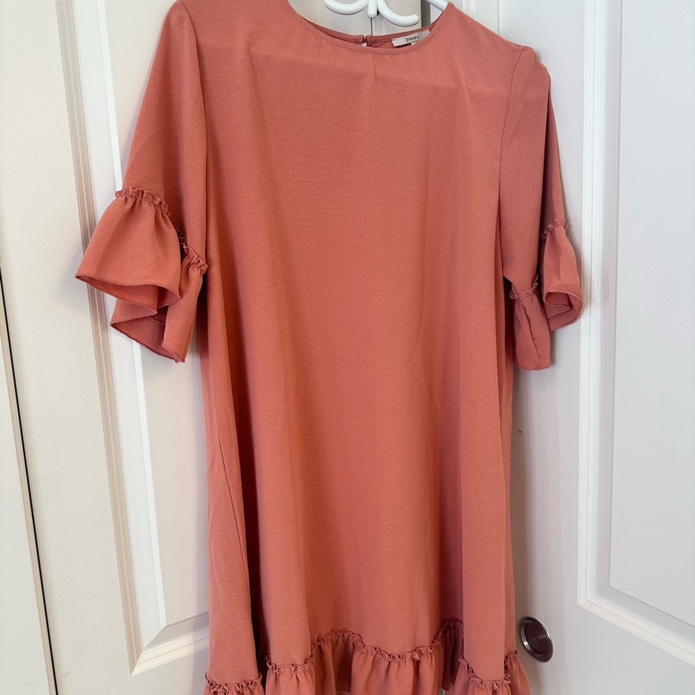 Ruffled Sleeve Pinkblush shift dress